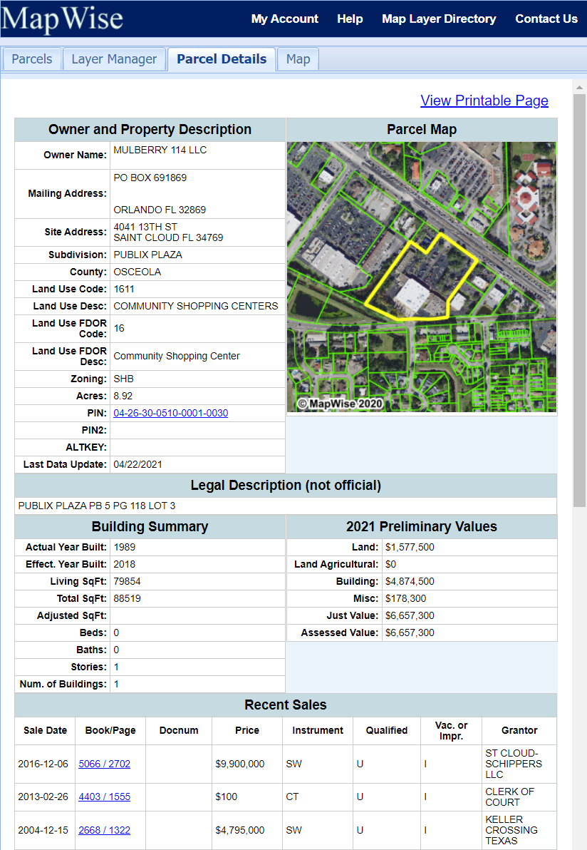 Florida County Property Appraiser Search Parcel Maps And Data 