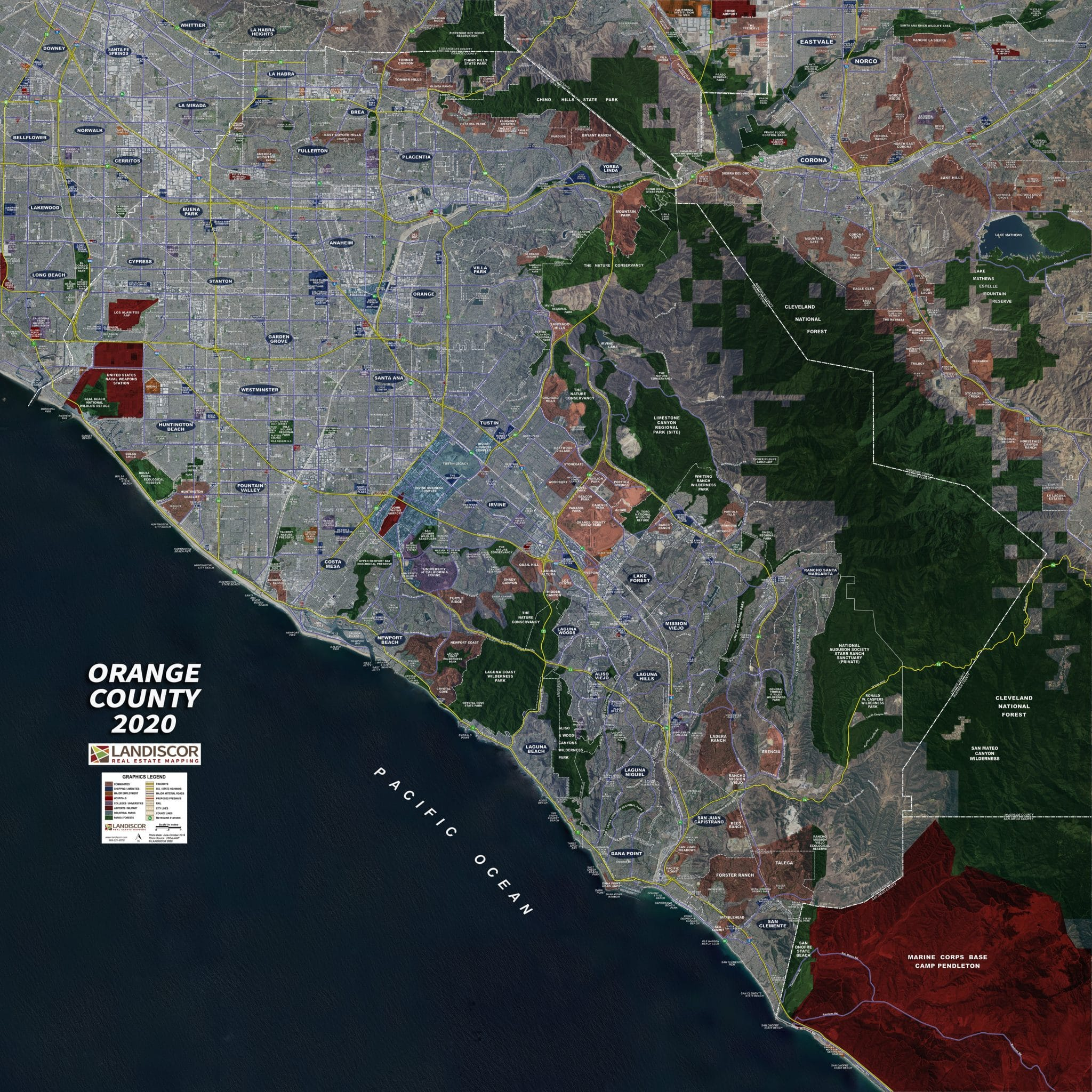 Orange County Rolled Aerial Map Landiscor Real Estate Mapping Orange County Rolled Aerial Map Landiscor Real Estate Mapping